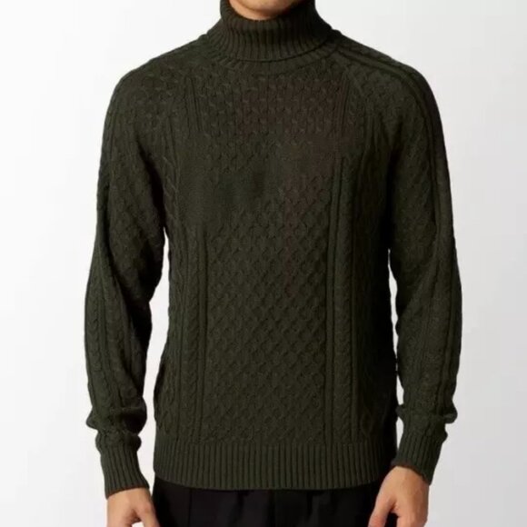 Nike Other - Men's Nike Life Cable Knit Turtleneck Sweater Hunter Green Medium NWT FB7770-325